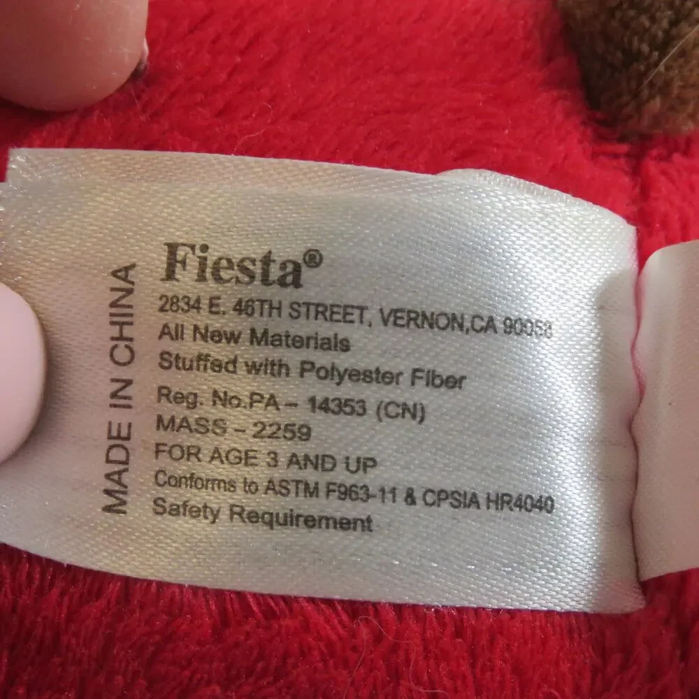 Fiesta Brinley Bear Plush Stuffed Toy in Red Pajamas Collectible 10